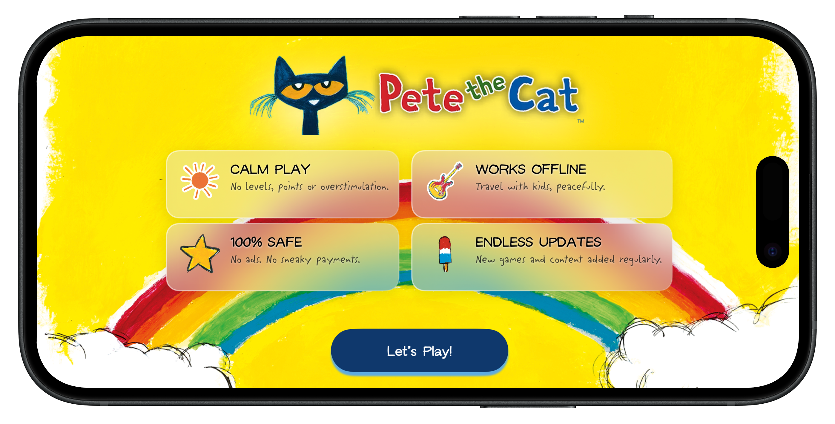 Pete The Cat Welcome Screen - Features